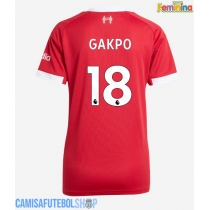 Camisa de time de futebol Liverpool Cody Gakpo #18 Replicas 1º Equipamento Feminina 2025-26 Manga Curta